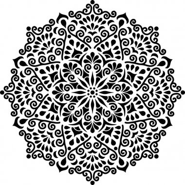 Mandala desen stencil karalama çizimi