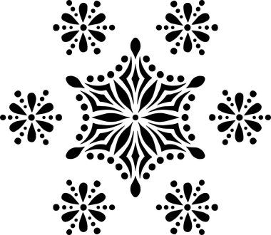 Mandala desen stencil karalama çizimi