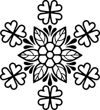 Mandala desen stencil karalama çizimi