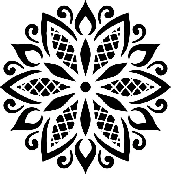 Bosquejo de garabatos de plantilla de patrón de mandala — Vector de stock