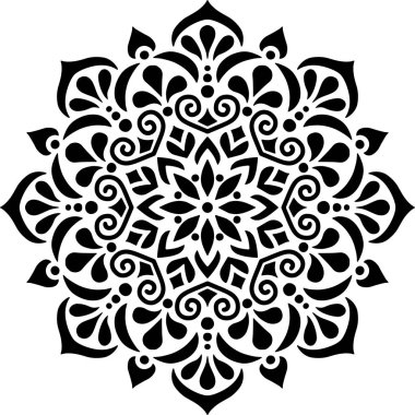 Mandala desen stencil karalama çizimi