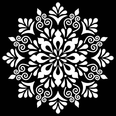 Mandala desen beyaz karalamalar kroki