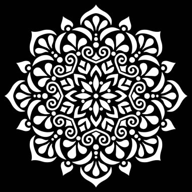 Mandala desen beyaz karalamalar kroki