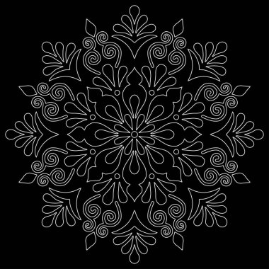 Mandala desen beyaz karalamalar kroki