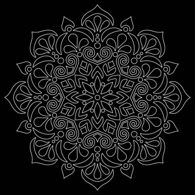Mandala desen beyaz karalamalar kroki