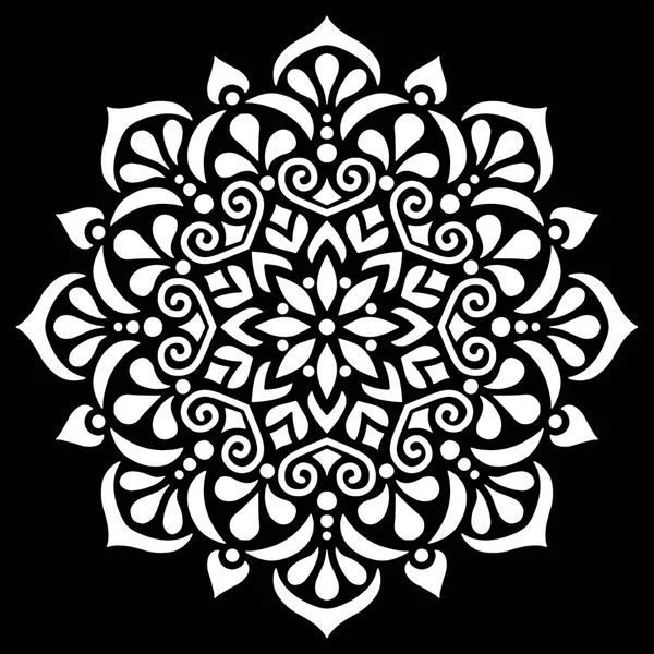 Patrón mandala garabatos blanco bosquejo — Archivo Imágenes Vectoriales