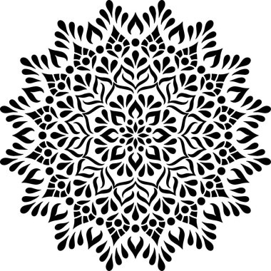 Mandala desen stencil karalama çizimi