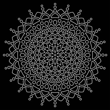 Mandala desen beyaz karalamalar kroki