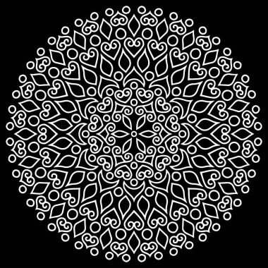 Mandala desen beyaz karalamalar kroki