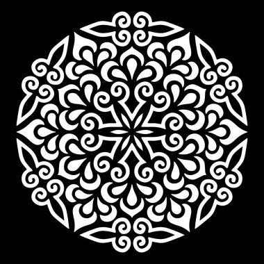 Desen Mandala beyaz şablon karalamalar kroki
