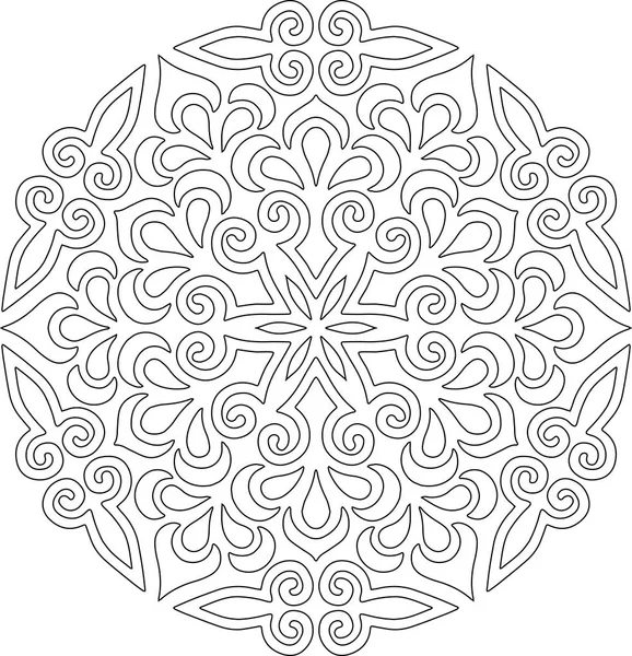 Cijfer mandala om in te kleuren doodles schets — Stockvector