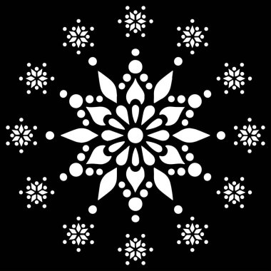 Desen Mandala beyaz şablon karalamalar kroki