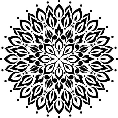 Mandala desen stencil karalama çizimi