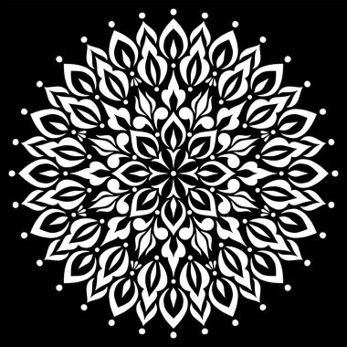 Mandala desen beyaz karalamalar kroki