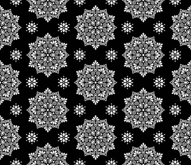 Soyut desen Dikişsiz siyah ve Whit Doodle Sketch