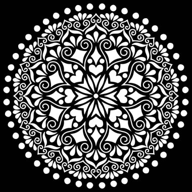 Mandala desen beyaz karalamalar kroki
