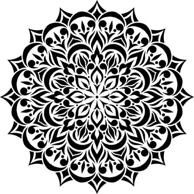 Mandala desen stencil karalama çizimi