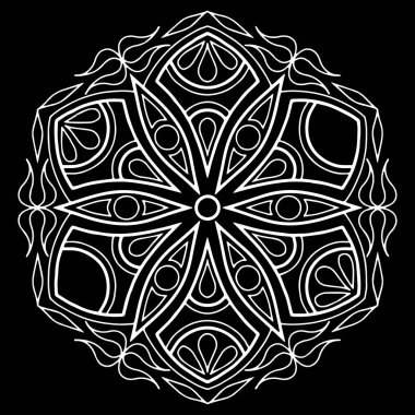 Mandala desen beyaz karalamalar kroki