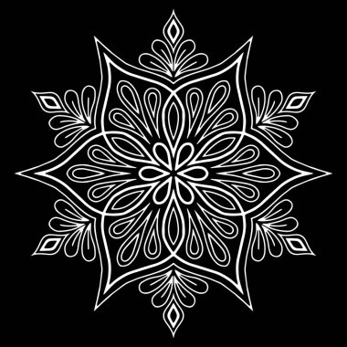 Mandala desen beyaz karalamalar kroki