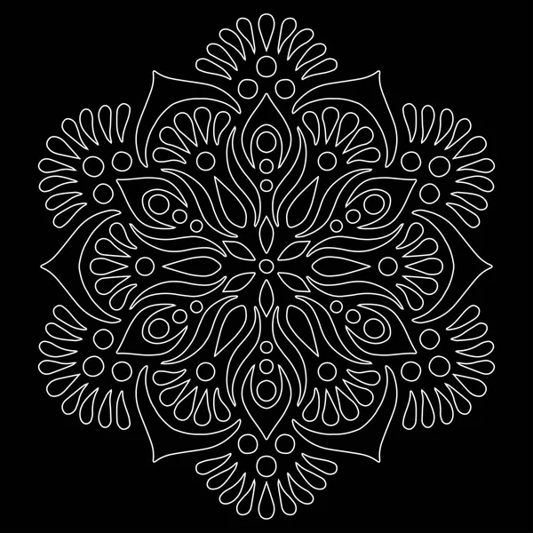 Mandala padrão rabiscos brancos esboço —  Vetores de Stock