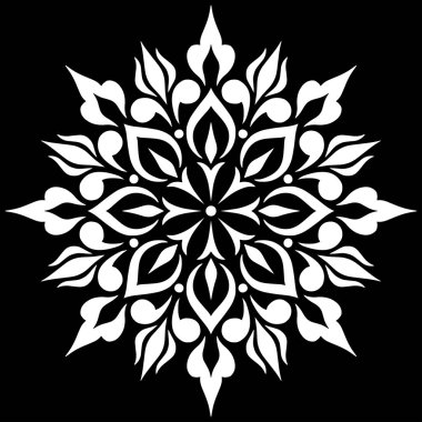 Mandala desen beyaz karalamalar kroki