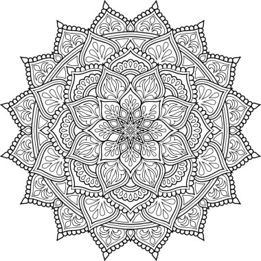 Mandala desen siyah beyaz karalamalar kroki