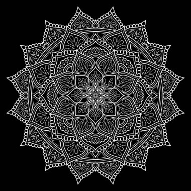 Mandala desen beyaz karalamalar kroki