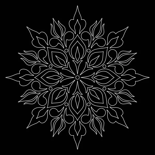 Patrón mandala garabatos blanco bosquejo — Vector de stock