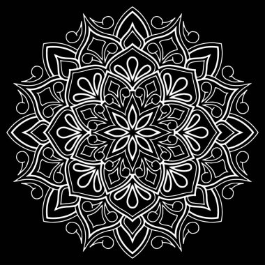 Mandala desen beyaz karalamalar kroki