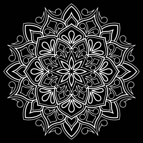 Patrón mandala garabatos blanco bosquejo — Archivo Imágenes Vectoriales