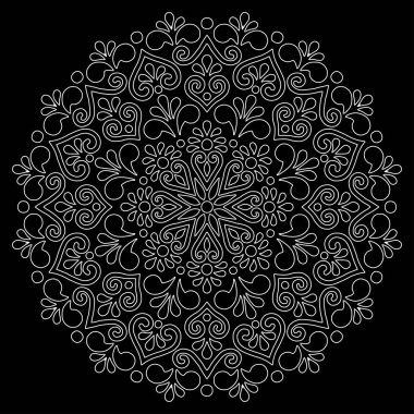 Mandala desen beyaz karalamalar kroki