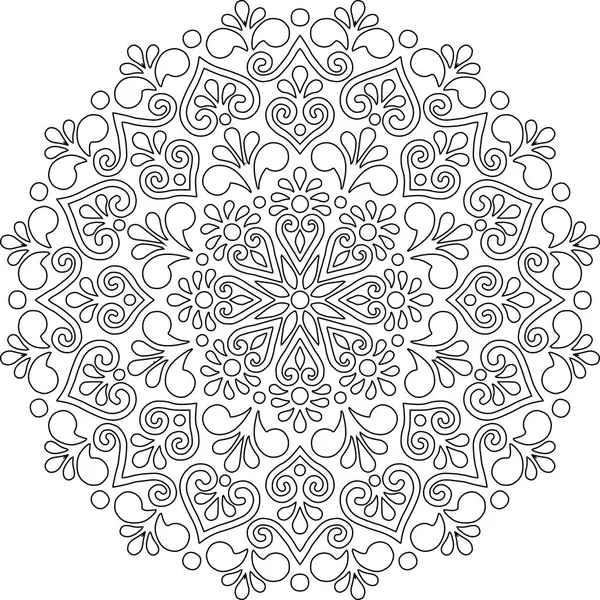 Figura mandala para colorear garabatos boceto — Vector de stock