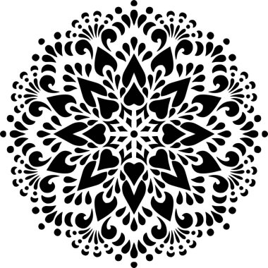 Mandala desen stencil karalama çizimi