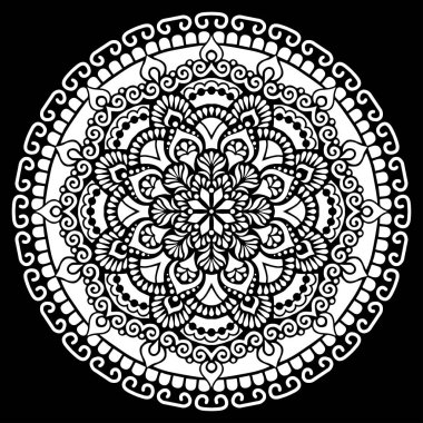 Desen Mandala beyaz şablon karalamalar kroki