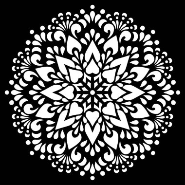 Desen Mandala beyaz şablon karalamalar kroki