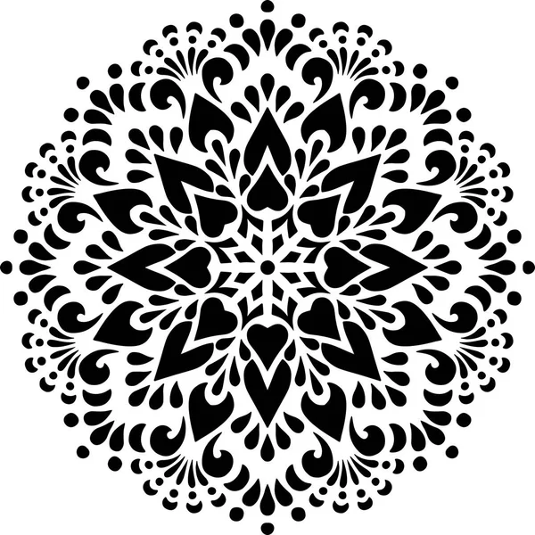 Bosquejo de garabatos de plantilla de patrón de mandala — Vector de stock