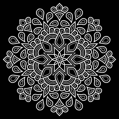 Mandala desen beyaz karalamalar kroki