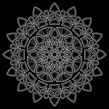 Mandala desen beyaz karalamalar kroki
