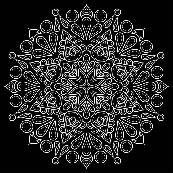 Mandala mönster vit doodles skiss — Stock vektor