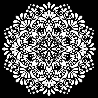 Desen Mandala beyaz şablon karalamalar kroki