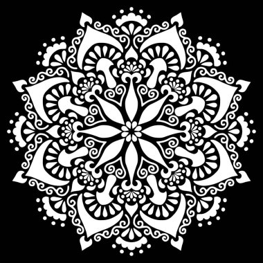 Desen Mandala beyaz şablon karalamalar kroki