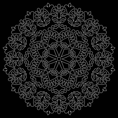 Mandala desen beyaz karalamalar kroki
