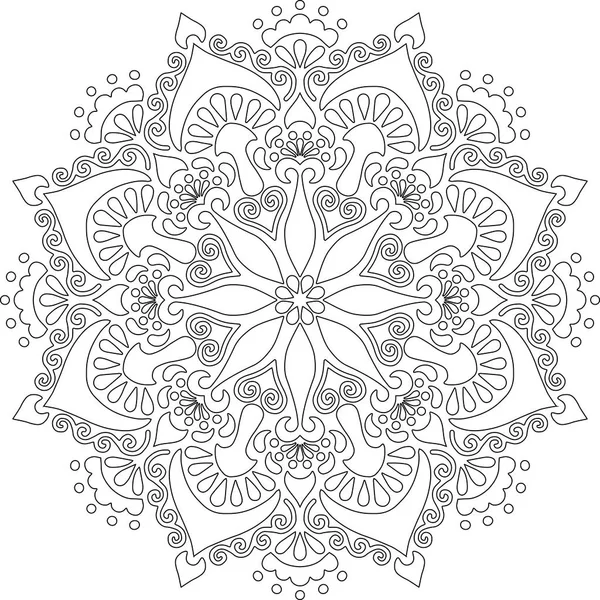 Figur mandala för färgning doodles skiss — Stock vektor