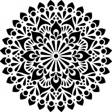 Mandala desen stencil karalama çizimi