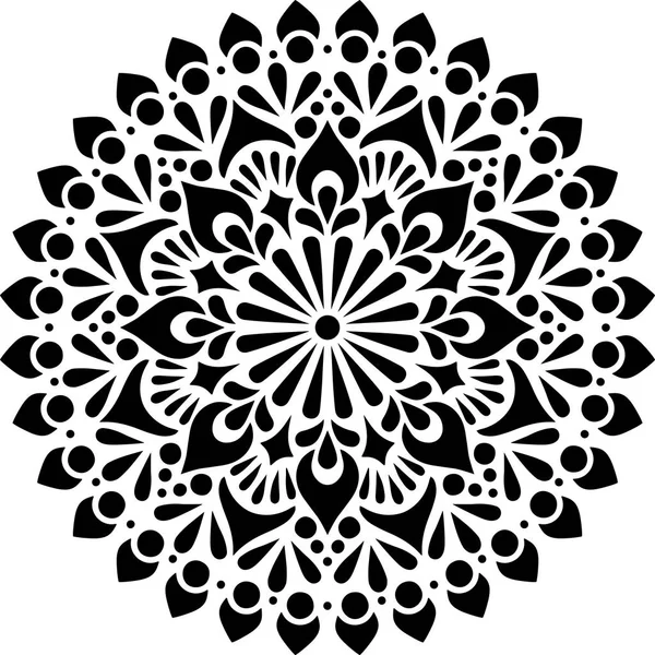 Bosquejo de garabatos de plantilla de patrón de mandala — Vector de stock