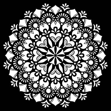 Desen Mandala beyaz şablon karalamalar kroki