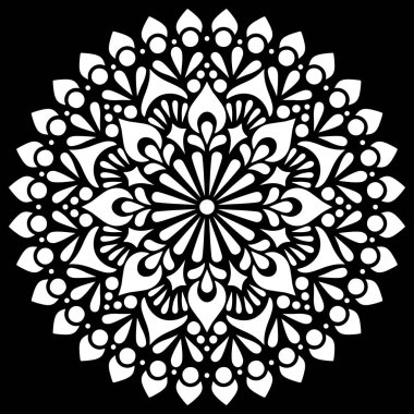 Desen Mandala beyaz şablon karalamalar kroki