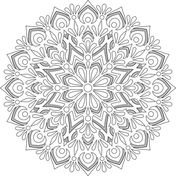 Figura mandala para colorear garabatos boceto — Vector de stock