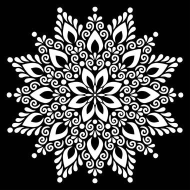 Desen Mandala beyaz şablon karalamalar kroki