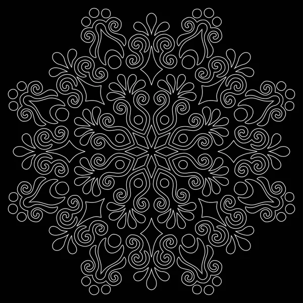 Mandala pattern white doodles sketch — Stock Vector